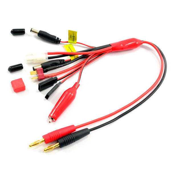 ETRONIX 4MM PLUG TO GLOW/TAMIYA/DEANS/ JR TX+RX AND FUTABA TX+RX PVC
