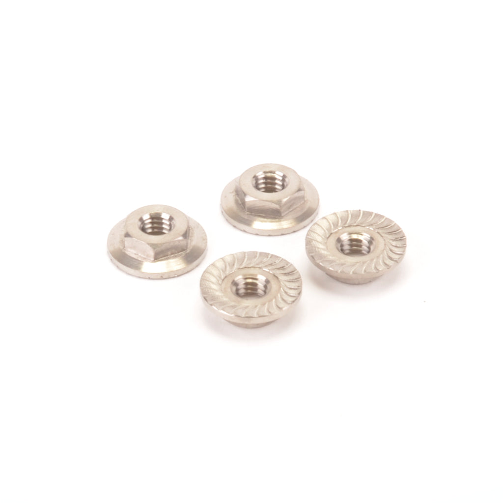 TITANIUM LOW PROFILE M4 SERRATED NUT (PK4)