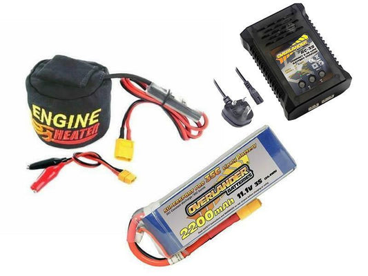 Sky RC Engine Heater Nitro & Overlander 2200mah 3S LiPo Battery & Lipo Charger