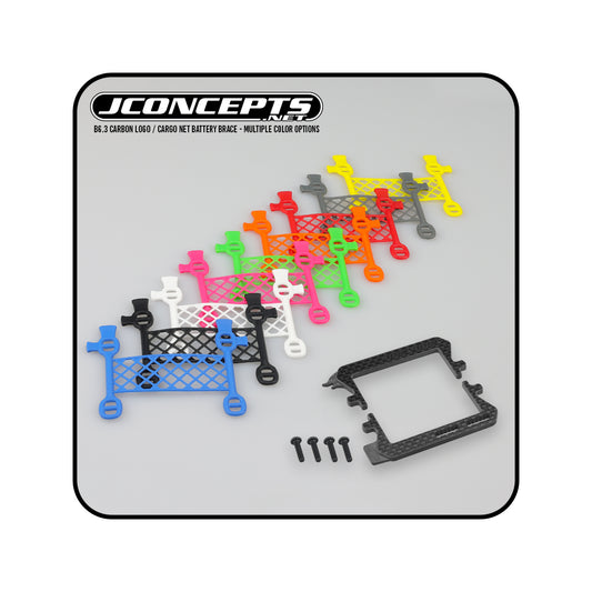 B6.3 CARBON LOGO/CARGO NET BATTERY BRACE (PINK)