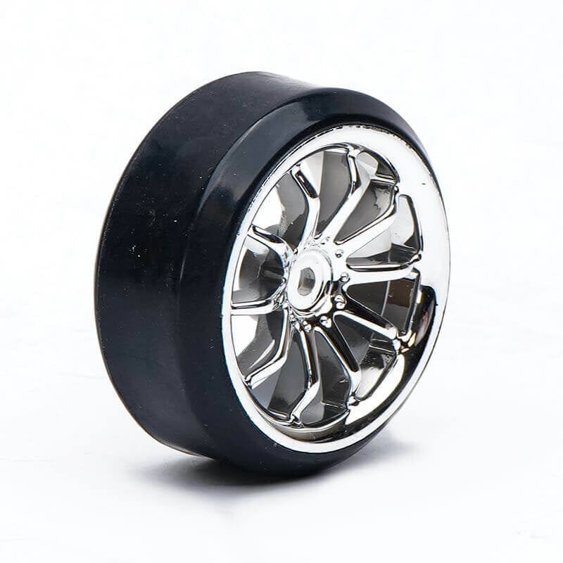 FASTRAX 1/10TH STREET WHEEL/ DRIFT TYRES 10-SPOKE CHROME